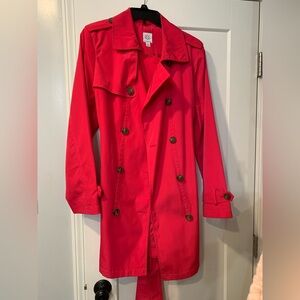 Isaac Mizrahi hot pink trench coat women’s Large